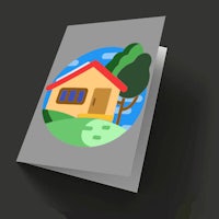 a greeting card with a house on it